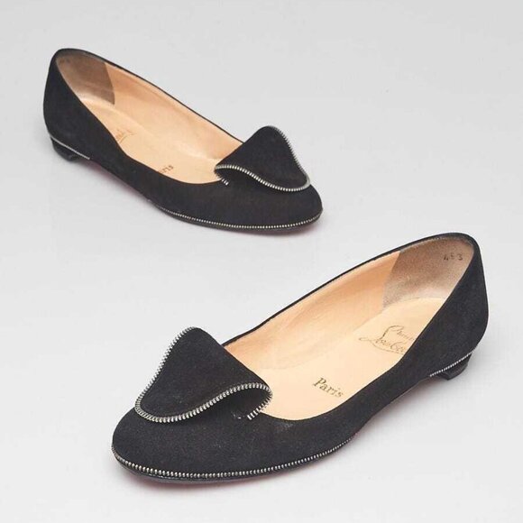 Christian Louboutin Black Suede Materna Ballet Flats Size 5/35.5 - Picture 1 of 5